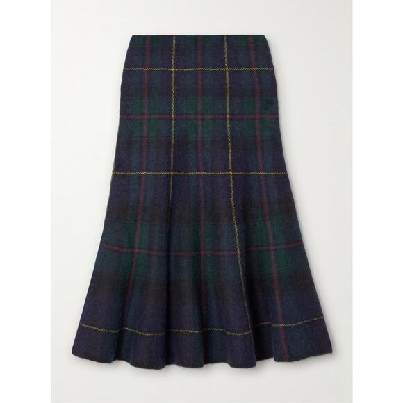 Polo By Ralph Lauren Checked Alpaca Wool Midi Skirt XS - Picture 3 of 7